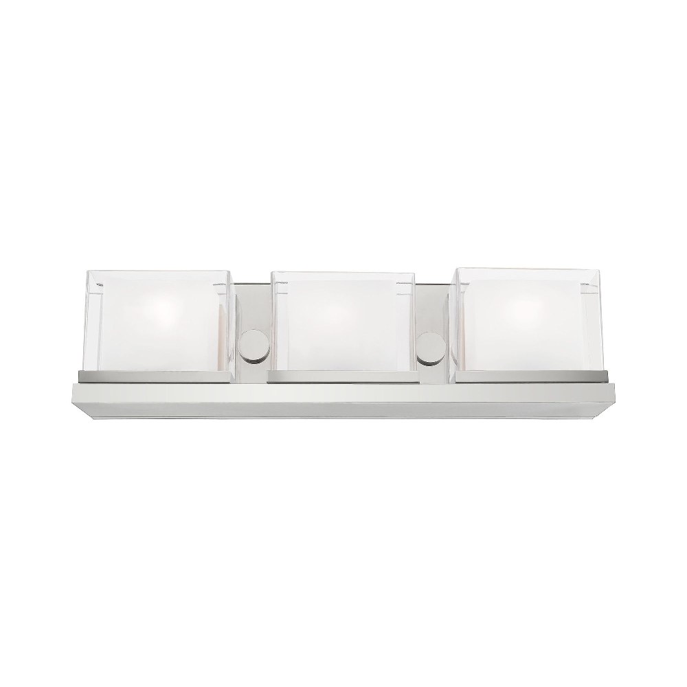 Livex Lighting-10123-05-Duval - 3 Light Bath Vanity in Duval Style - 23.75 Inches wide by 6.75 Inches high Polished Chrome Finish with Satin Opal White/Clear Glass