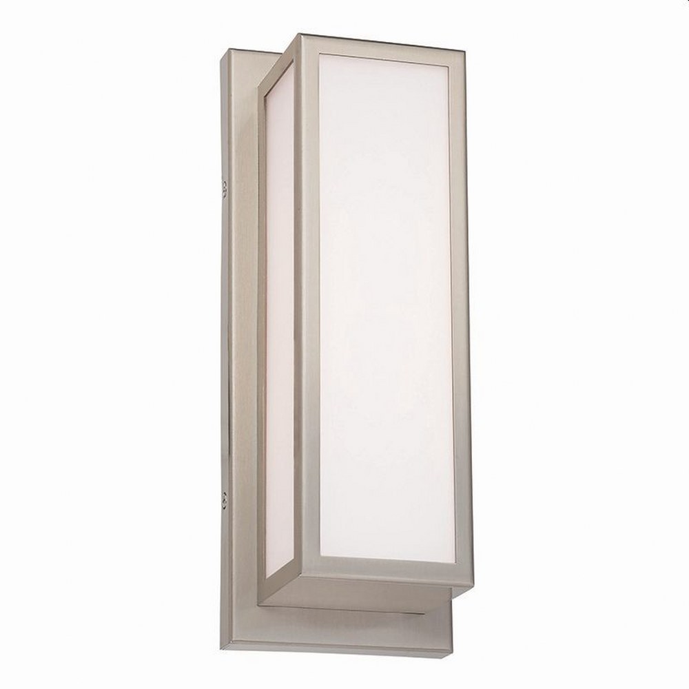 Livex Lighting-10131-91-Sutter - 6W 1 LED ADA Bath Vanity in Sutter Style - 12 Inches wide by 4.5 Inches high Brushed Nickel Polished Chrome Finish with Satin Opal White Glass