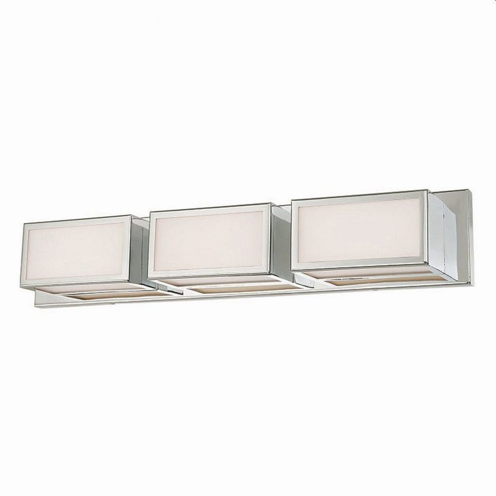 Livex Lighting-10133-05-Sutter - 24W 3 LED ADA Bath Vanity in Sutter Style - 23.75 Inches wide by 4.5 Inches high Polished Chrome Polished Chrome Finish with Satin Opal White Glass
