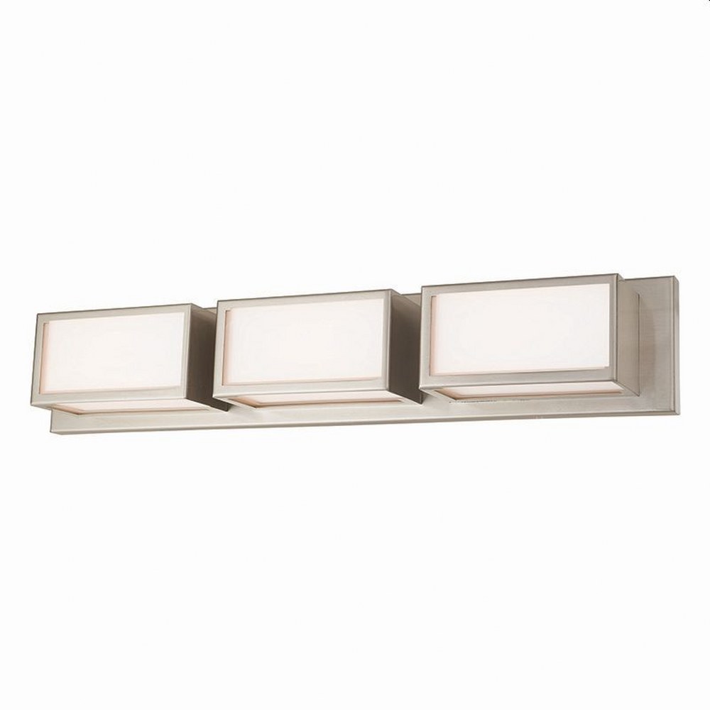 Livex Lighting-10133-91-Sutter - 24W 3 LED ADA Bath Vanity in Sutter Style - 23.75 Inches wide by 4.5 Inches high Brushed Nickel Polished Chrome Finish with Satin Opal White Glass
