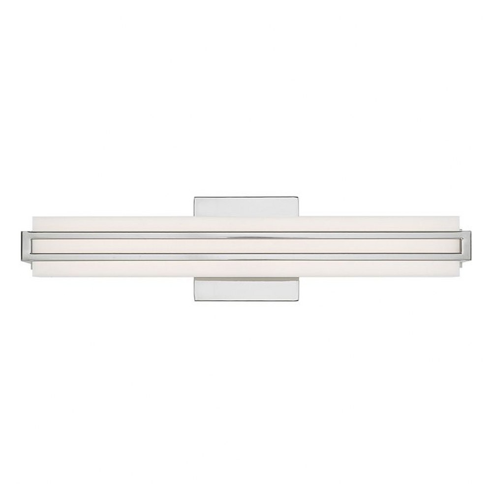 Livex Lighting-10192-05-Fulton - 20W LED ADA Bath Vanity in Fulton Style - 4.38 Inches wide by 17.5 Inches high Polished Chrome Polished Chrome Finish with Satin White Acrylic Shade