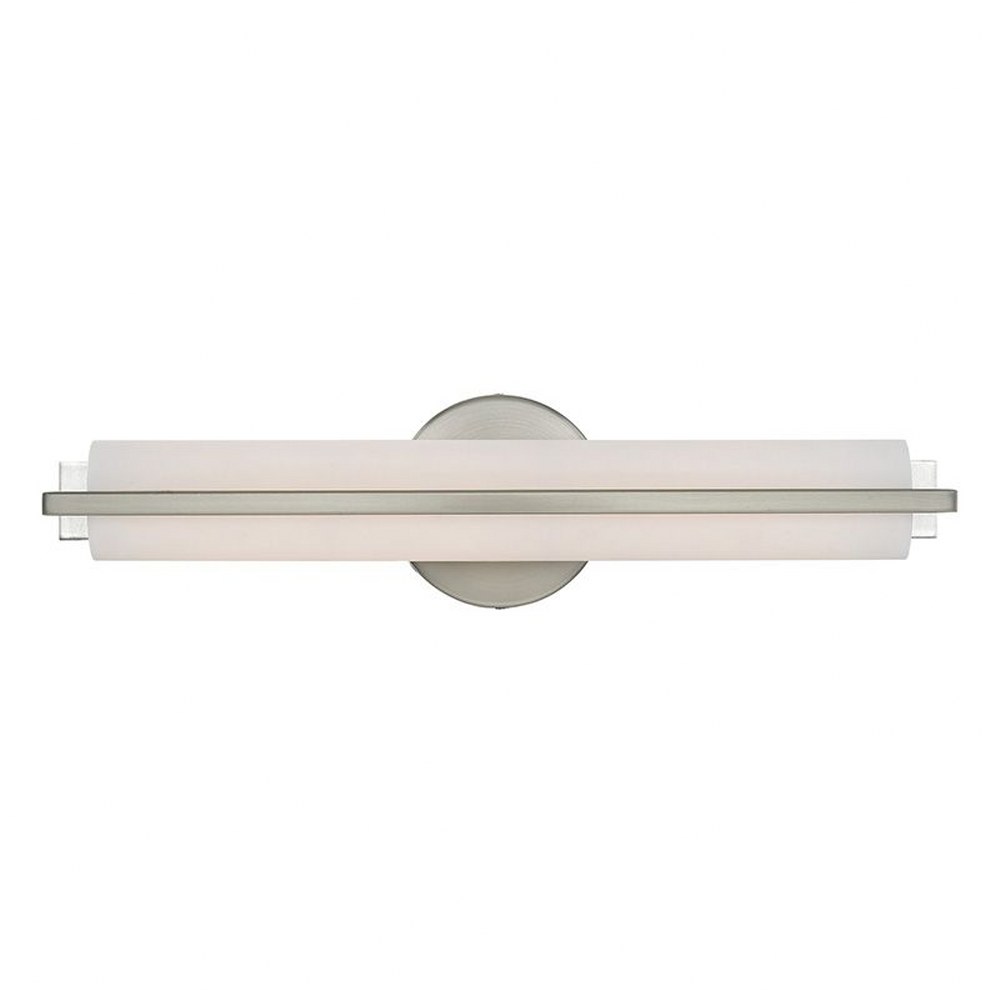 Livex Lighting-10352-91-Visby - 18W LED ADA Bath Vanity in Visby Style - 4.38 Inches wide by 17.5 Inches high Brushed Nickel Polished Chrome Finish with Satin White Acrylic Shade