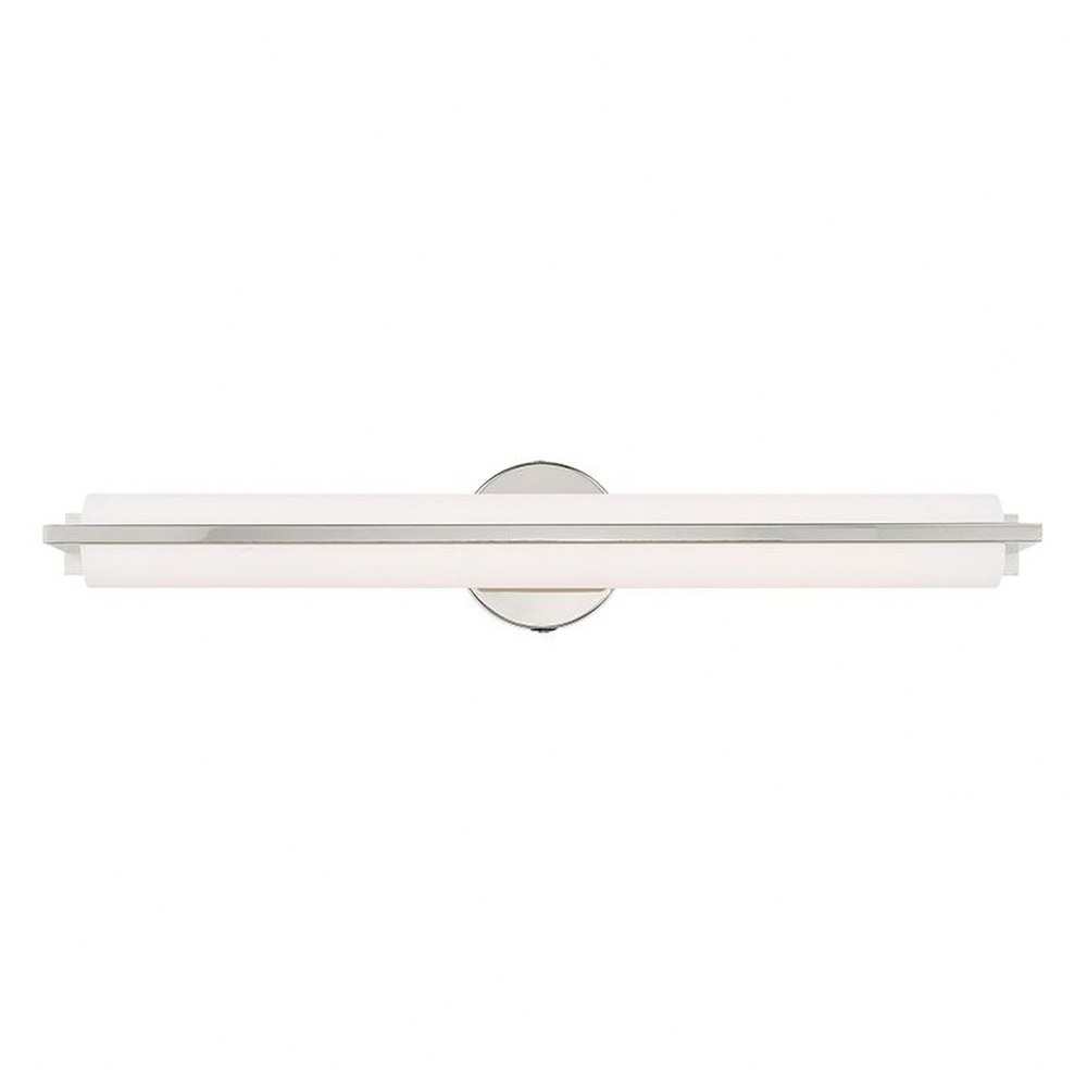 Livex Lighting-10353-05-Visby - 32W LED ADA Bath Vanity in Visby Style - 4.38 Inches wide by 24.38 Inches high Polished Chrome Polished Chrome Finish with Satin White Acrylic Shade