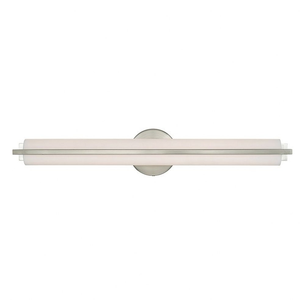 Livex Lighting-10353-91-Visby - 32W LED ADA Bath Vanity in Visby Style - 4.38 Inches wide by 24.38 Inches high Brushed Nickel Polished Chrome Finish with Satin White Acrylic Shade