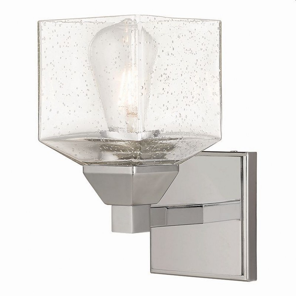 Livex Lighting-10381-05-Aragon - 1 Light Wall Sconce in Aragon Style - 4.75 Inches wide by 9.5 Inches high Polished Chrome Polished Chrome Finish with Clear Seeded Glass