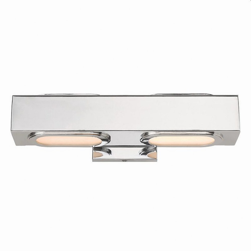 Livex Lighting-14852-05-Kimball - 16W 2 LED ADA Bath Vanity in Kimball Style - 16 Inches wide by 4.75 Inches high Polished Chrome Polished Chrome Finish with Satin Glass