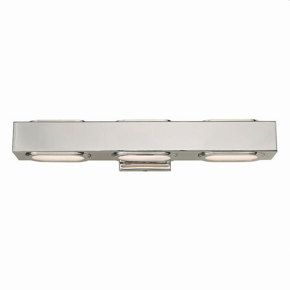 Livex Lighting-14853-05-Kimball - 24W 3 LED ADA Bath Vanity in Kimball Style - 23 Inches wide by 4.75 Inches high Polished Chrome Polished Chrome Finish with Satin Glass
