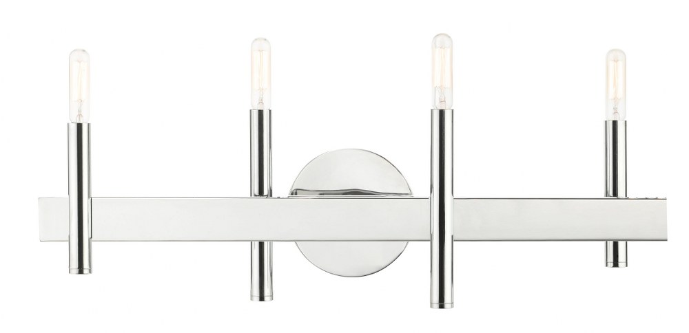 Livex Lighting-15584-05-Denmark - 4 Light Bath Vanity in Denmark Style - 23.5 Inches wide by 7.25 Inches high   Polished Chrome Finish