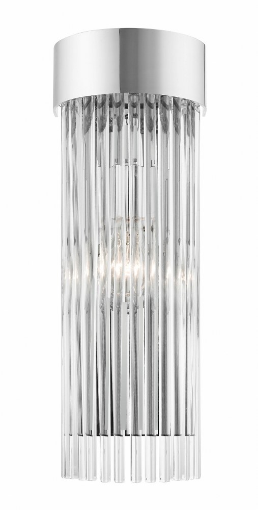 Livex Lighting-15711-05-Norwich - 1 Light Wall Sconce in Norwich Style - 6 Inches wide by 16.25 Inches high Polished Chrome Polished Chrome Finish with Polished Chrome Drum Shade with Clear Rod Crystal