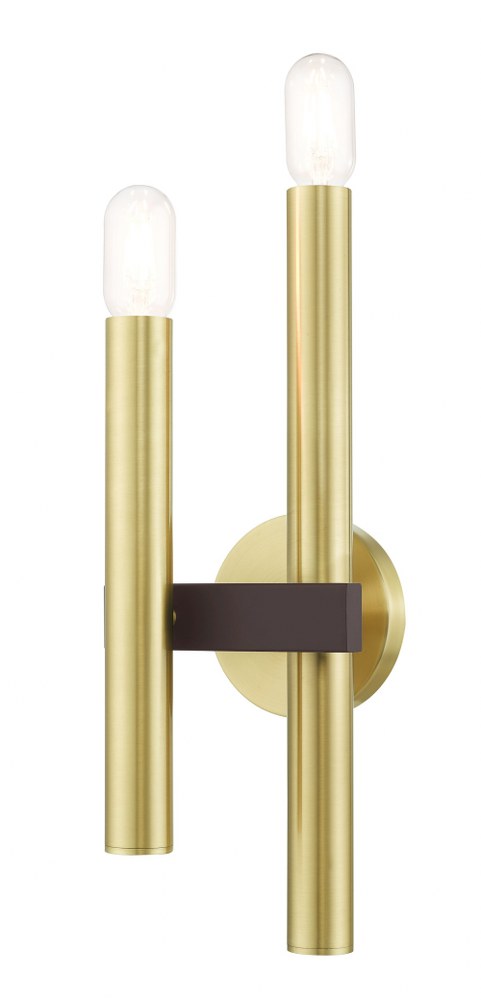 Livex Lighting-15832-12-Helsinki - 2 Light Wall Sconce in Helsinki Style - 6.5 Inches wide by 18 Inches high Satin Brass/Bronze Satin Brass/Bronze Finish