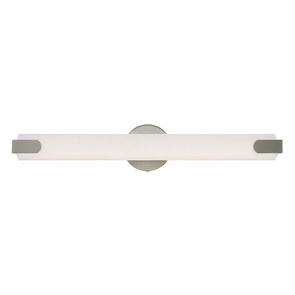 Livex Lighting-16363-91-Lund - 32W LED ADA Bath Vanity in Lund Style - 4.38 Inches wide by 23.5 Inches high Brushed Nickel Polished Chrome Finish with Satin White Acrylic Shade