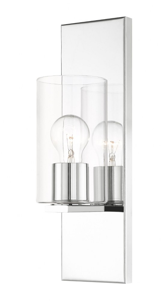 Livex Lighting-16551-05-Zurich - 1 Light Wall Sconce in Zurich Style - 4.5 Inches wide by 15 Inches high   Polished Chrome Finish with Clear Glass