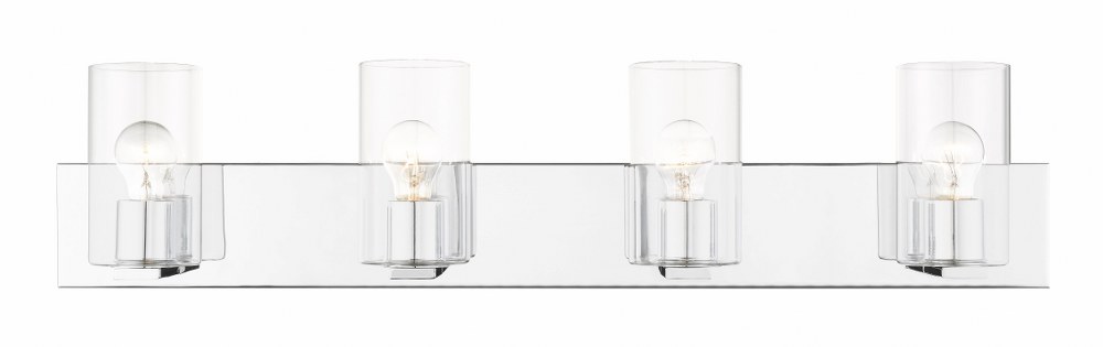 Livex Lighting-16554-05-Zurich - 4 Light Bath Vanity in Zurich Style - 35.5 Inches wide by 7.75 Inches high Polished Chrome Polished Chrome Finish with Clear Glass