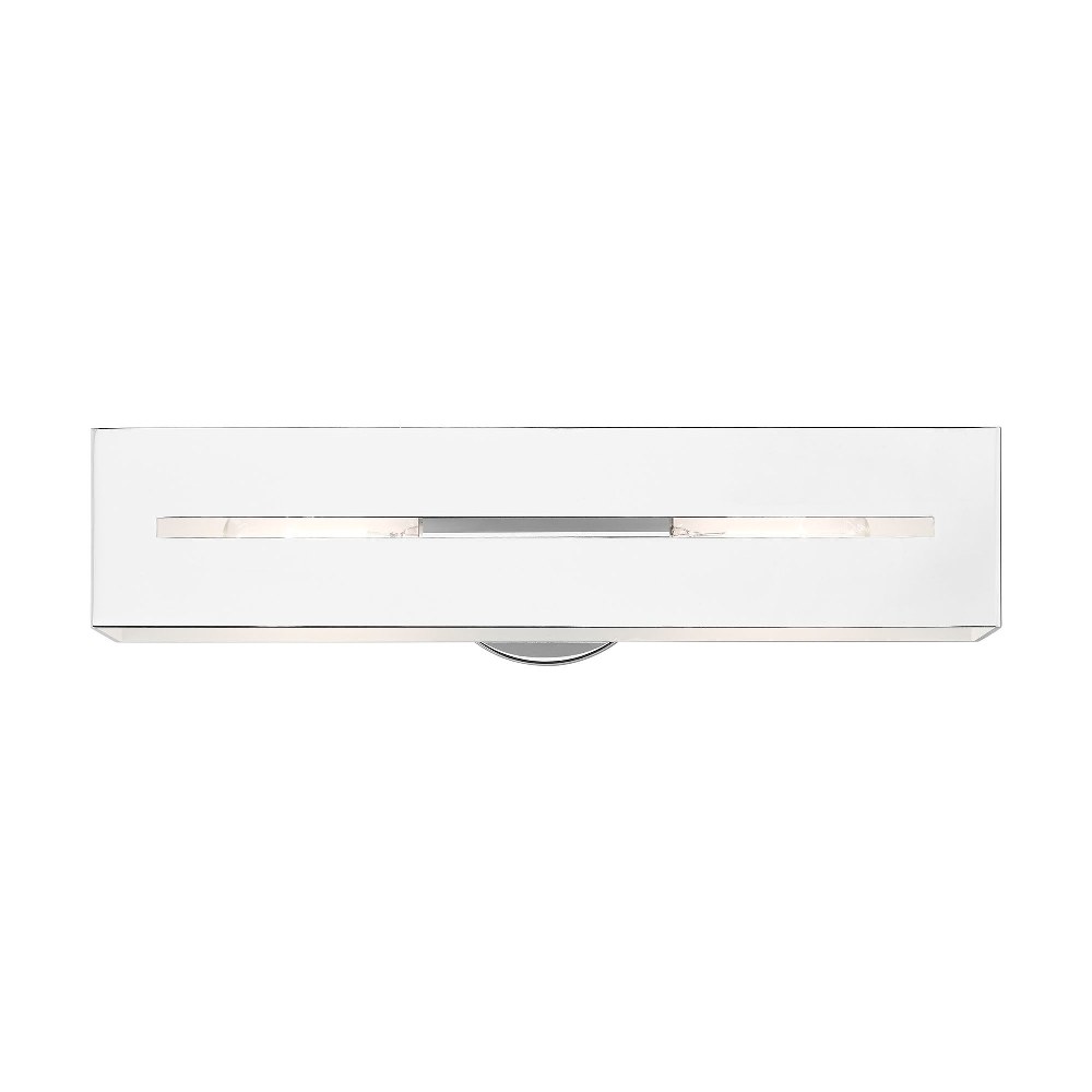 Livex Lighting-16682-05-Soma - 2 Light ADA Bath Vanity in Soma Style - 18 Inches wide by 5 Inches high Polished Chrome Polished Chrome Finish with Hand Welded Polished Chrome/Shiny White Shade