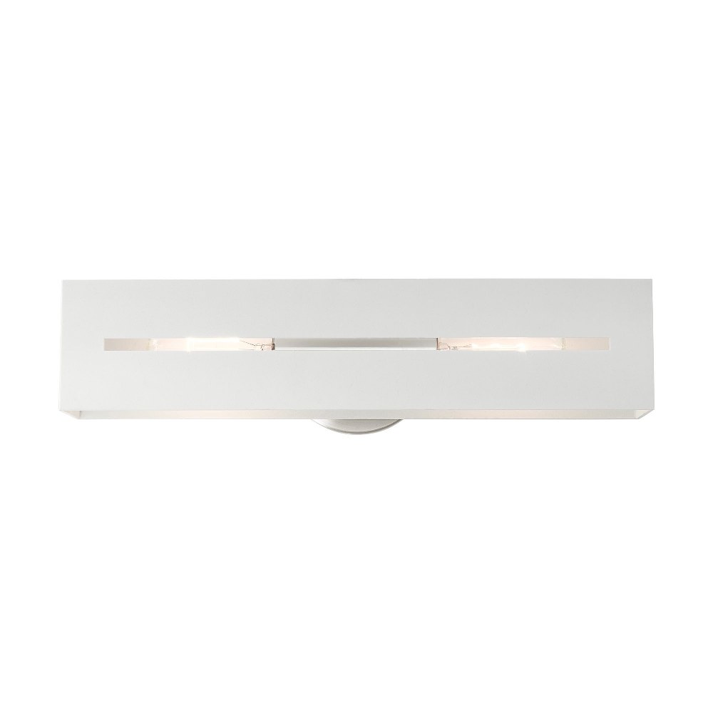 Livex Lighting-16682-13-Soma - 2 Light ADA Bath Vanity in Soma Style - 18 Inches wide by 5 Inches high Textured White Polished Chrome Finish with Hand Welded Polished Chrome/Shiny White Shade