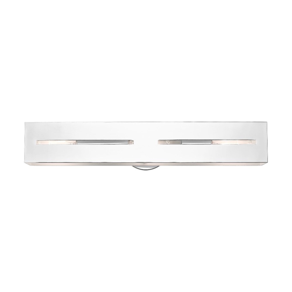 Livex Lighting-16683-05-Soma - 3 Light ADA Bath Vanity in Soma Style - 23.5 Inches wide by 5 Inches high Polished Chrome Polished Chrome Finish with Hand Welded Polished Chrome/Shiny White Shade