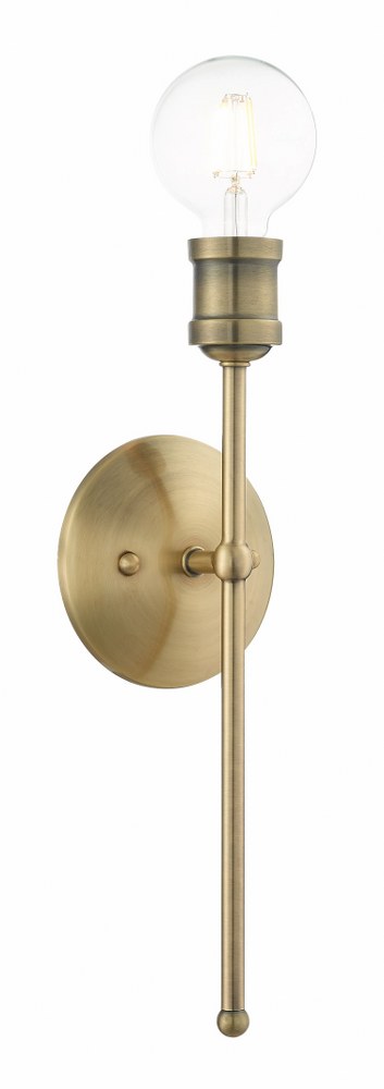 Livex Lighting-16711-01-Lansdale - 1 Light Wall Sconce in Lansdale Style - 5 Inches wide by 15 Inches high   Antique Brass Finish