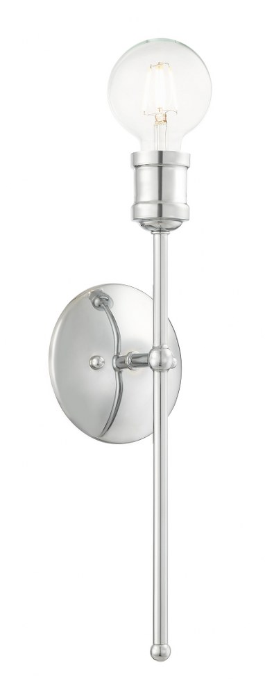 Livex Lighting-16711-05-Lansdale - 1 Light Wall Sconce in Lansdale Style - 5 Inches wide by 15 Inches high   Polished Chrome Finish