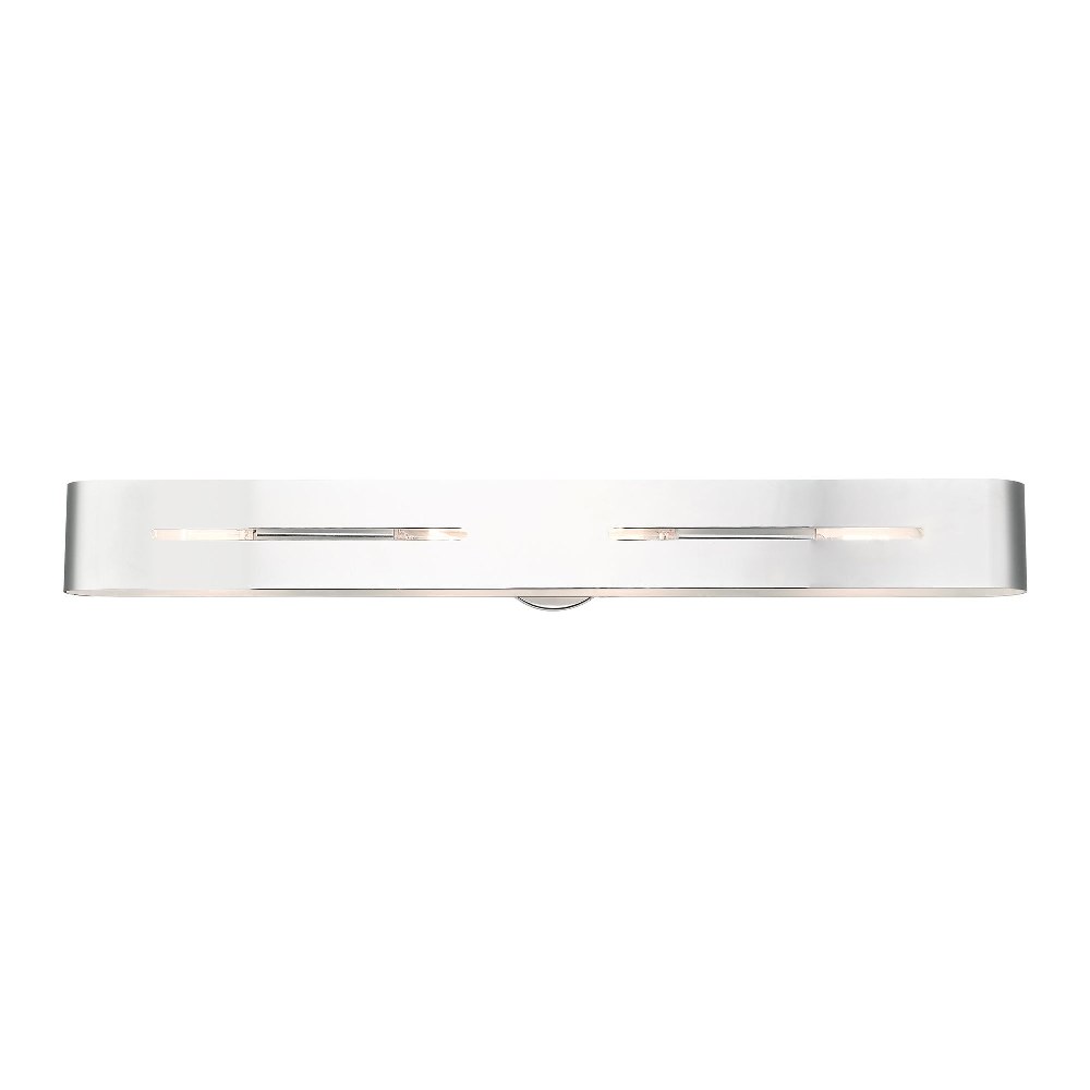 Livex Lighting-16734-05-Rave - 4 Light ADA Bath Vanity in Rave Style - 35.5 Inches wide by 5 Inches high Polished Chrome Polished Chrome Finish with Hand Welded Polished Chrome/Shiny White Shade