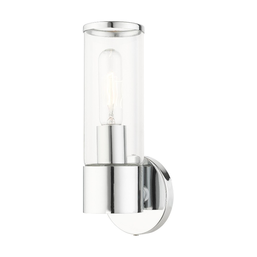 Livex Lighting-17281-05-Banca - 1 Light ADA Wall Sconce In Nautical Style-11.25 Inches Tall and 4.25 Inches Wide Polished Chrome Polished Chrome Finish with Clear Glass