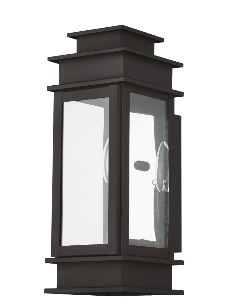 Livex Lighting-2013-07-Princeton - 1 Light Outdoor Wall Lantern in Princeton Style - 5.5 Inches wide by 14 Inches high Bronze  Vintage Pewter Finish with Clear Glass