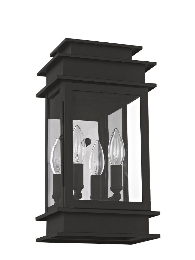 Livex Lighting-2014-04-Princeton - 2 Light Outdoor Wall Lantern in Princeton Style - 7.5 Inches wide by 14 Inches high Black  Vintage Pewter Finish with Clear Glass