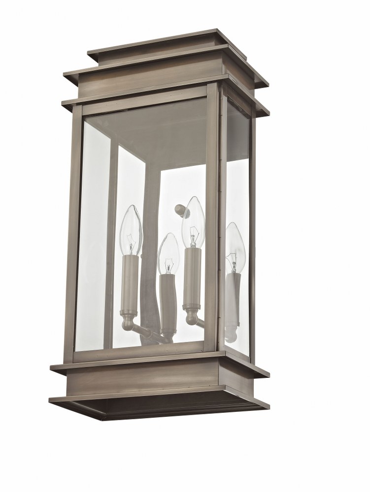 Livex Lighting-2014-29-Princeton - 2 Light Outdoor Wall Lantern in Princeton Style - 7.5 Inches wide by 14 Inches high Vintage Pewter  Vintage Pewter Finish with Clear Glass