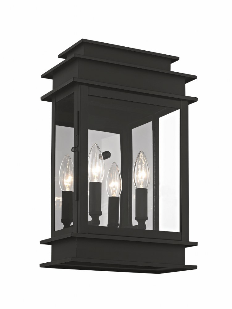 Livex Lighting-2016-04-Princeton - 2 Light Outdoor Wall Lantern in Princeton Style - 9.5 Inches wide by 15.25 Inches high Black  Vintage Pewter Finish with Clear Glass