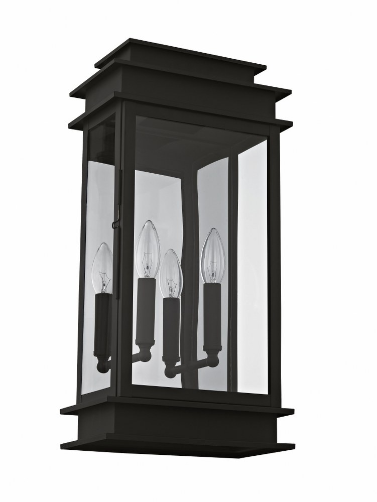 Livex Lighting-2018-04-Princeton - 2 Light Outdoor Wall Lantern in Princeton Style - 9.5 Inches wide by 19 Inches high Black  Vintage Pewter Finish with Clear Glass