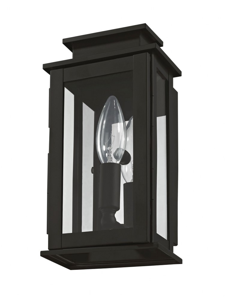 Livex Lighting-20191-04-Princeton - 1 Light Outdoor Wall Lantern in Princeton Style - 4.75 Inches wide by 9 Inches high Black  Vintage Pewter Finish with Clear Glass