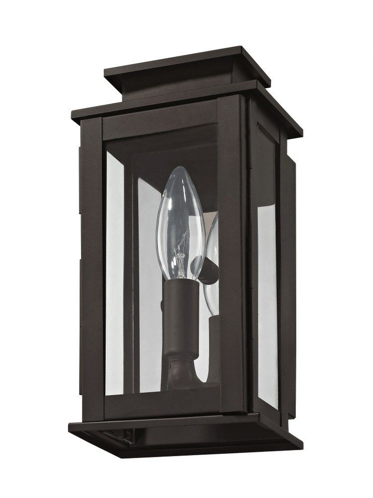 Livex Lighting-20191-07-Princeton - 1 Light Outdoor Wall Lantern in Princeton Style - 4.75 Inches wide by 9 Inches high Bronze  Vintage Pewter Finish with Clear Glass