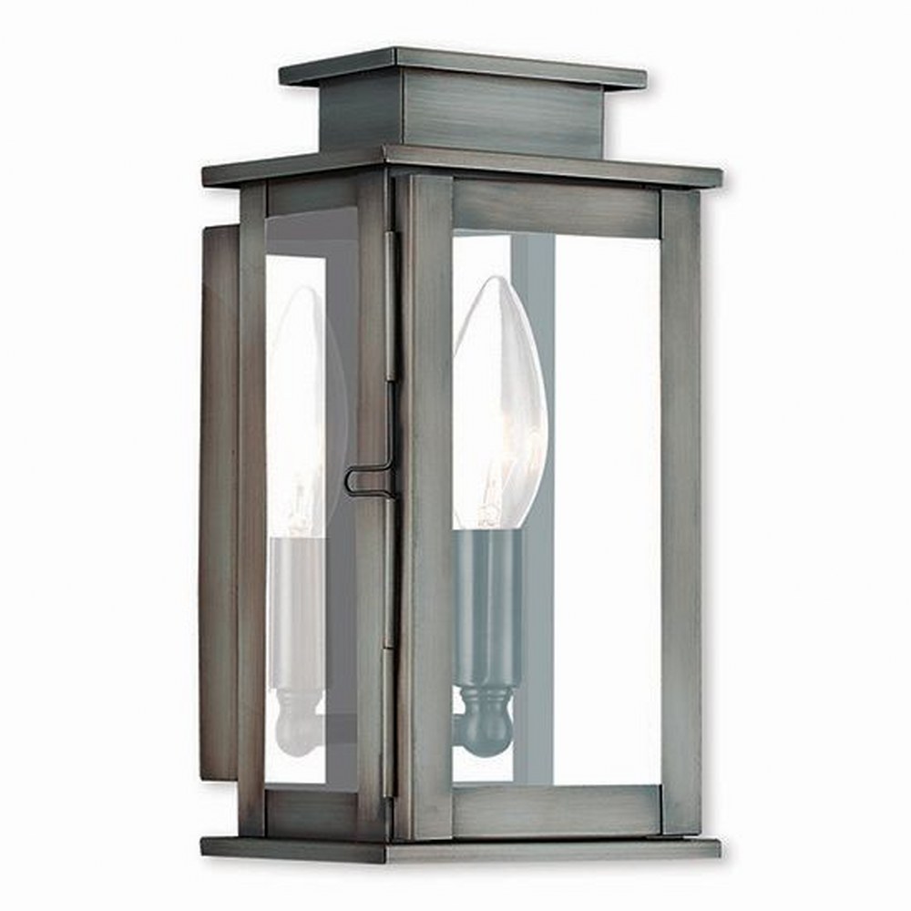 Livex Lighting-20191-29-Princeton - 1 Light Outdoor Wall Lantern in Princeton Style - 4.75 Inches wide by 9 Inches high Vintage Pewter  Vintage Pewter Finish with Clear Glass