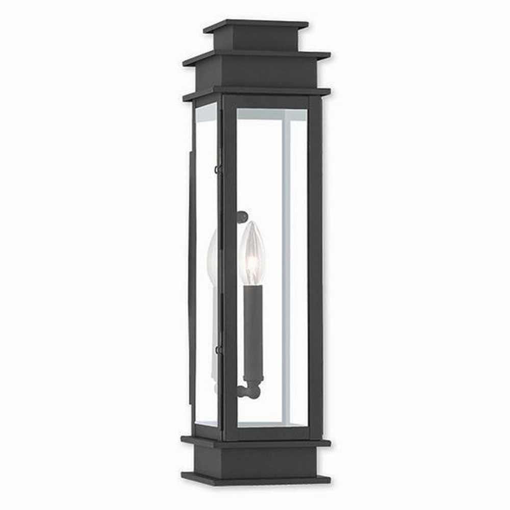 Livex Lighting-20207-04-Princeton - 1 Light Outdoor Wall Lantern in Princeton Style - 5.25 Inches wide by 20.25 Inches high Black  Vintage Pewter Finish with Clear Glass