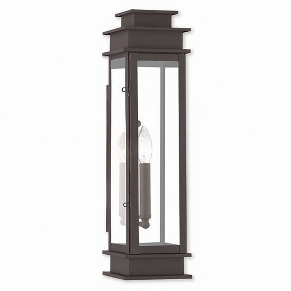 Livex Lighting-20207-07-Princeton - 1 Light Outdoor Wall Lantern in Princeton Style - 5.25 Inches wide by 20.25 Inches high Bronze  Vintage Pewter Finish with Clear Glass