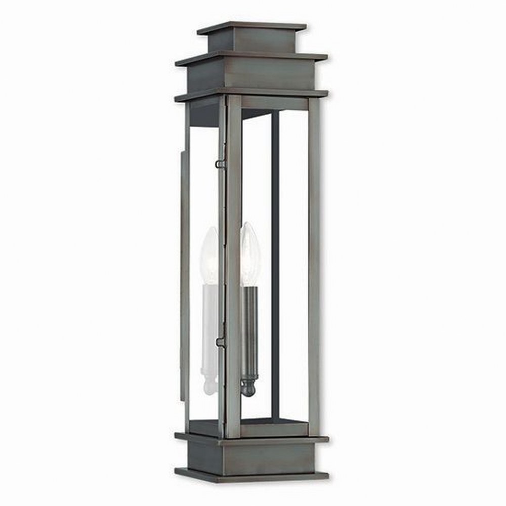 Livex Lighting-20207-29-Princeton - 1 Light Outdoor Wall Lantern in Princeton Style - 5.25 Inches wide by 20.25 Inches high Vintage Pewter  Vintage Pewter Finish with Clear Glass