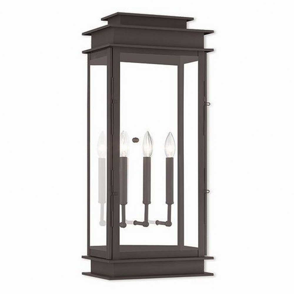 Livex Lighting-20208-07-Princeton - 3 Light Extra Large Outdoor Wall Lantern In Classic Style-28.5 Inches Tall and 12.5 Inches Wide Bronze  Bronze Finish with Clear Glass