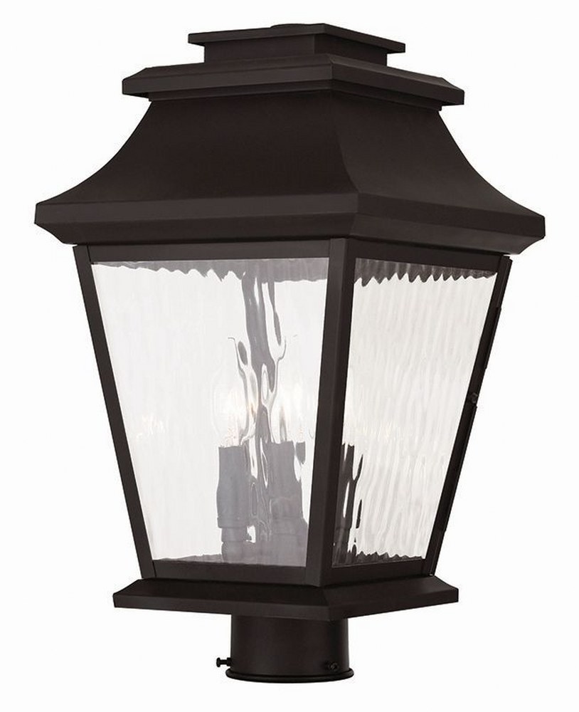 Livex Lighting-20238-07-Hathaway - 3 Light Outdoor Post Top Lantern in Hathaway Style - 10 Inches wide by 17.5 Inches high   Hathaway - 3 Light Outdoor Post Top Lantern in Hathaway Style - 10 Inches w