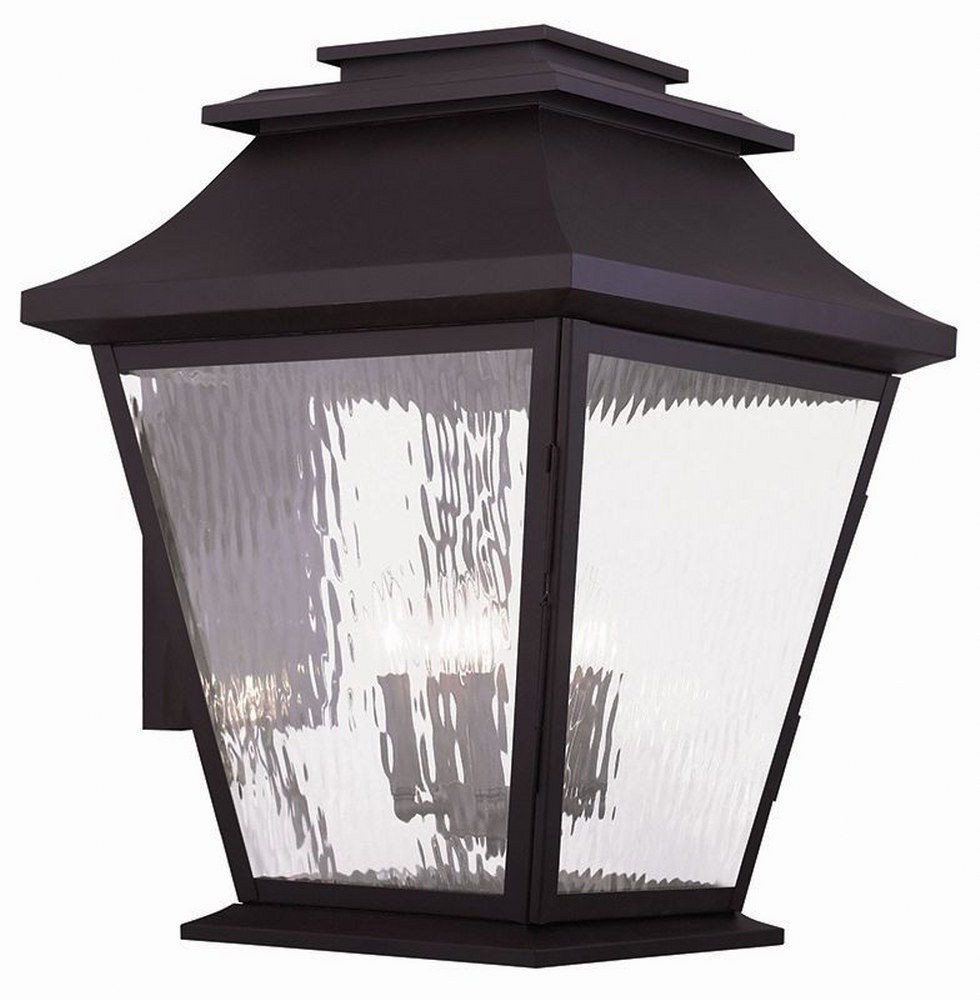 Livex Lighting-20245-07-Hathaway - 5 Light Outdoor Wall Lantern in Hathaway Style - 18 Inches wide by 24 Inches high Bronze  Bronze Finish with Clear Water Glass