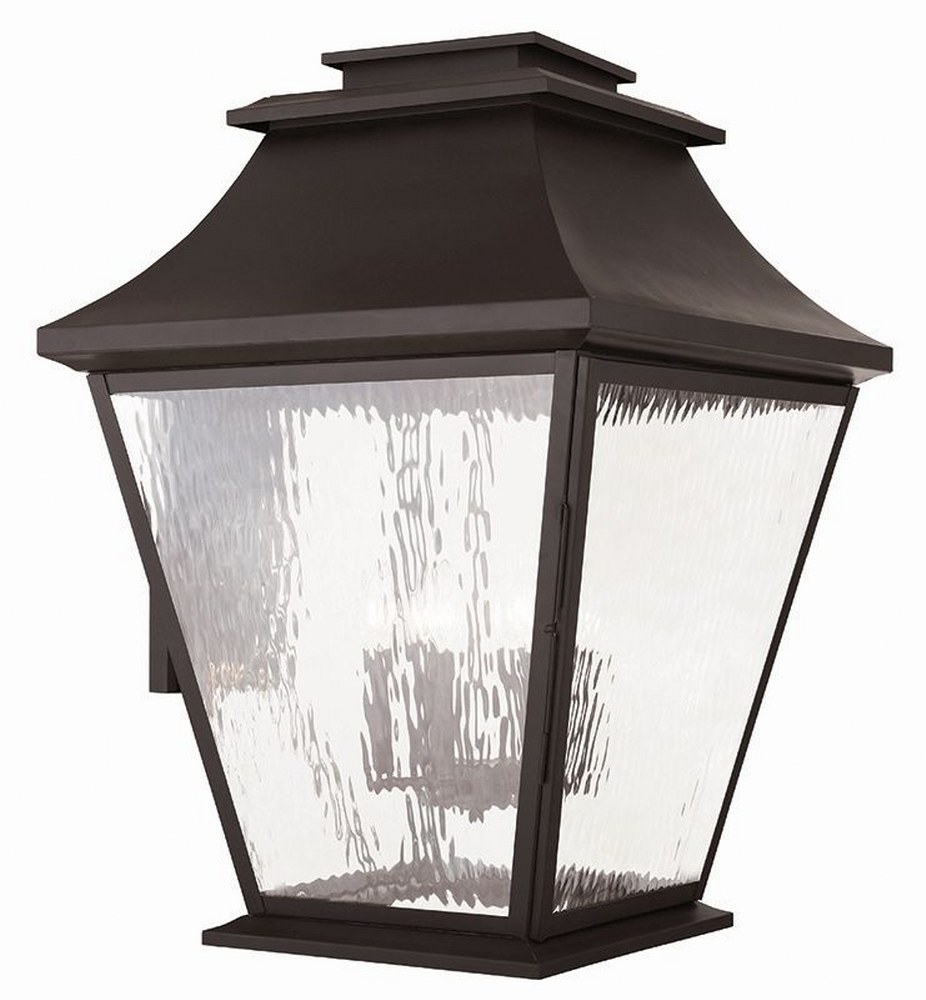 Livex Lighting-20251-07-Hathaway - 6 Light Outdoor Wall Lantern in Hathaway Style - 21 Inches wide by 30 Inches high Bronze  Bronze Finish with Clear Water Glass