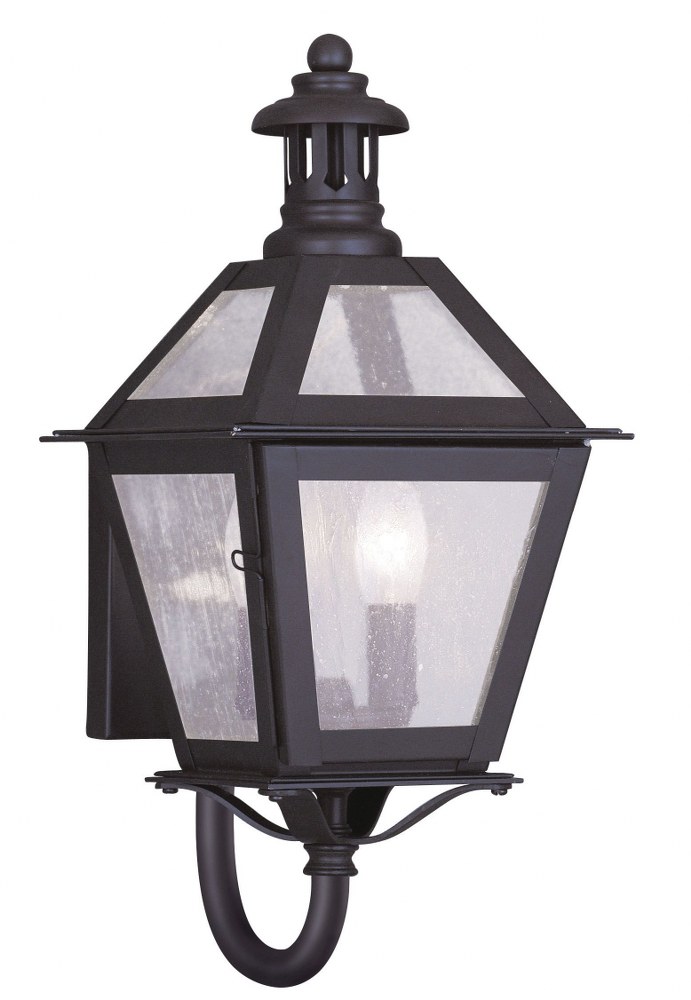 Livex Lighting-2040-07-Waldwick - Two Light Outdoor Wall Lantern - 7 Inches wide by 16.25 Inches high   Bronze Finish with Seeded Glass