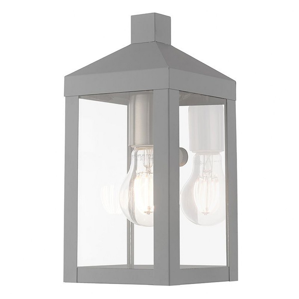 Livex Lighting-20581-80-Nyack - 1 Light Outdoor Wall Lantern in Nyack Style - 5 Inches wide by 10.5 Inches high Nordic Gray  Scandinavian Gray Finish with Clear Glass