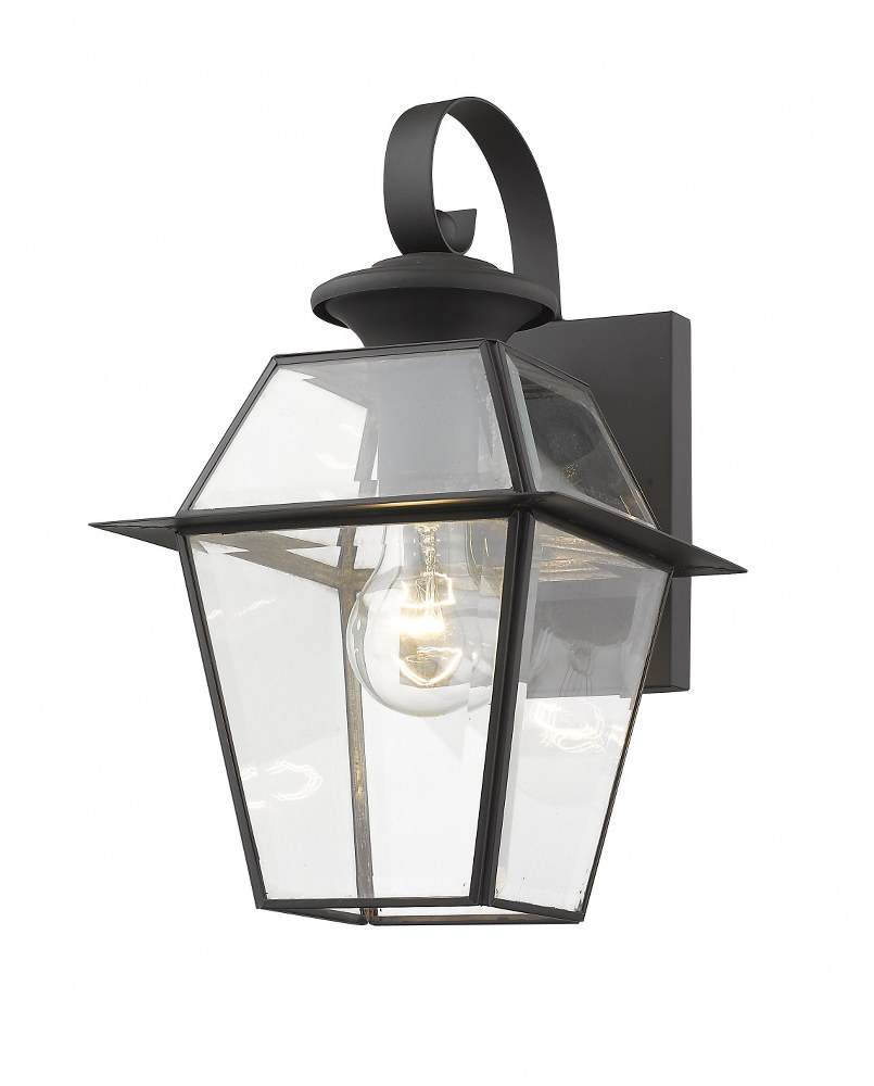 Livex Lighting-2181-07-Westover - 1 Light Outdoor Wall Lantern in Westover Style - 7.5 Inches wide by 12.5 Inches high Bronze  Black Finish with Clear Beveled Glass