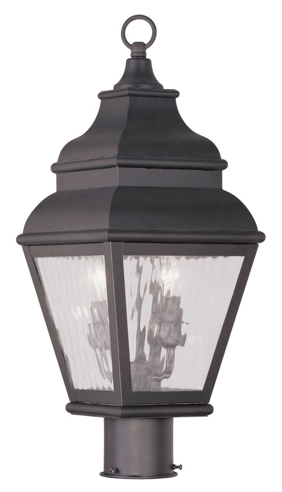 Livex Lighting-2603-07-Exeter - 2 Light Outdoor Post Top Lantern in Exeter Style - 8 Inches wide by 20.5 Inches high   Bronze Finish with Clear Water Glass