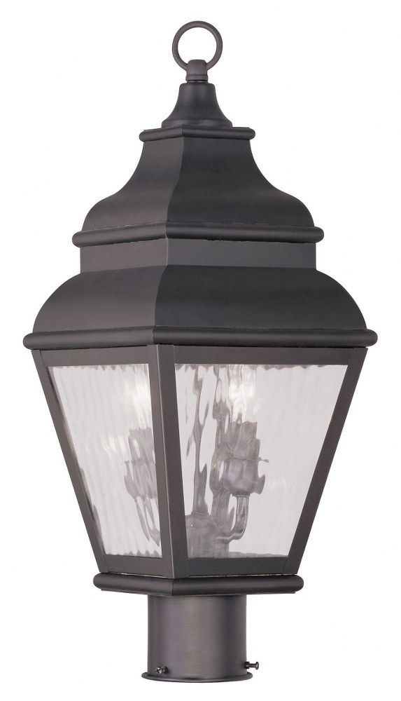 Livex Lighting-2603-07-Exeter - 2 Light Outdoor Post Top Lantern in Exeter Style - 8 Inches wide by 20.5 Inches high Bronze  Black Finish with Clear Water Glass