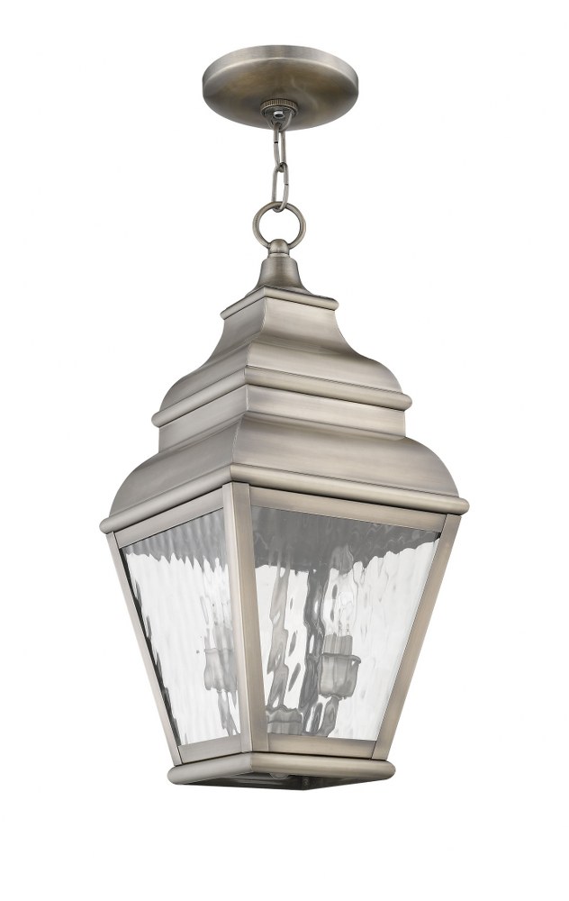 Black Livex Lighting 2603-04 Outdoor Post with Clear Water Glass Shades