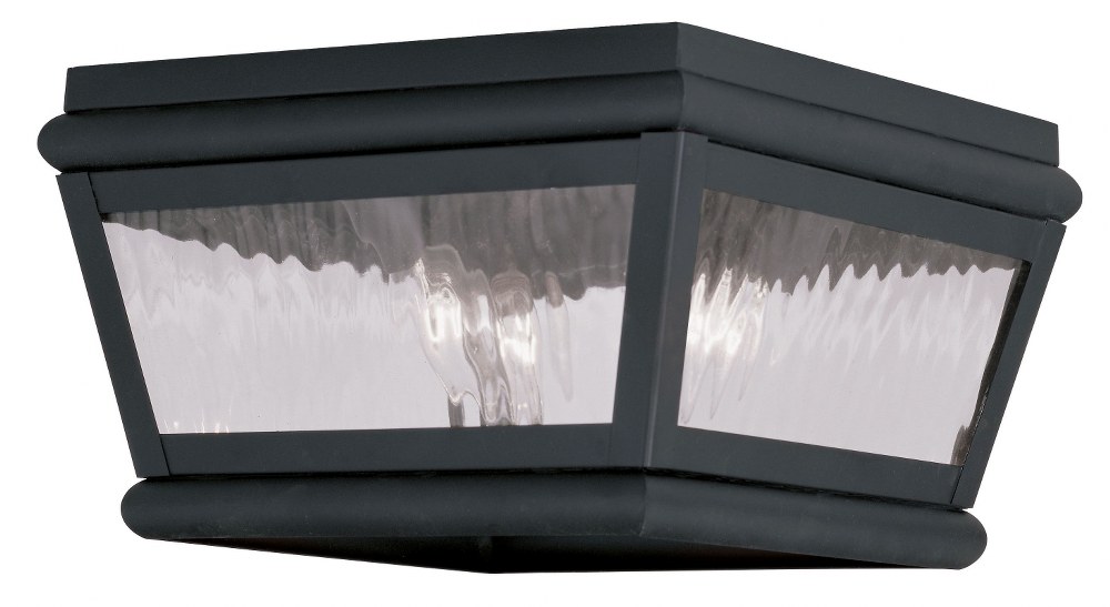 Livex Lighting-2611-04-Exeter - 2 Light Outdoor Flush Mount in Exeter Style - 8 Inches wide by 6 Inches high   Exeter - 2 Light Outdoor Flush Mount in Exeter Style - 8 Inches wide by 6 Inches high