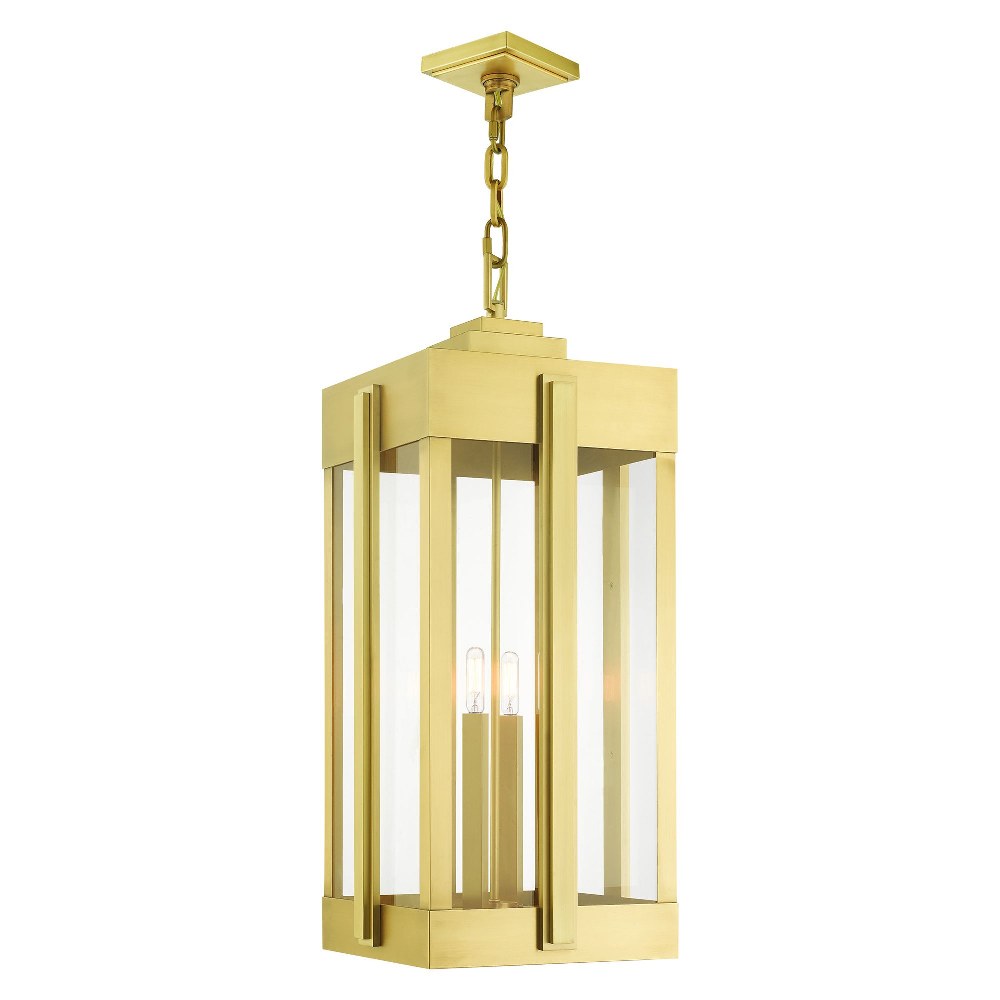 Outdoor Pendant Lantern Brass Glass