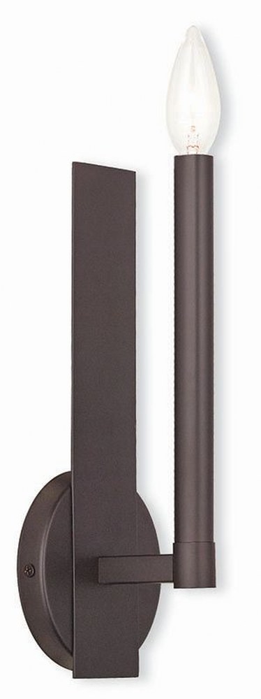 Livex Lighting-40241-07-Alpine - 1 Light ADA Wall Sconce in Alpine Style - 4.75 Inches wide by 15 Inches high Bronze  Brushed Nickel Finish