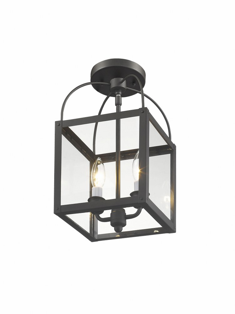 Livex Lighting-4041-07-Milford - 2 Light Convertible Mini Pendant in Milford Style - 8 Inches wide by 15 Inches high Bronze  Brushed Nickel Finish with Clear Glass