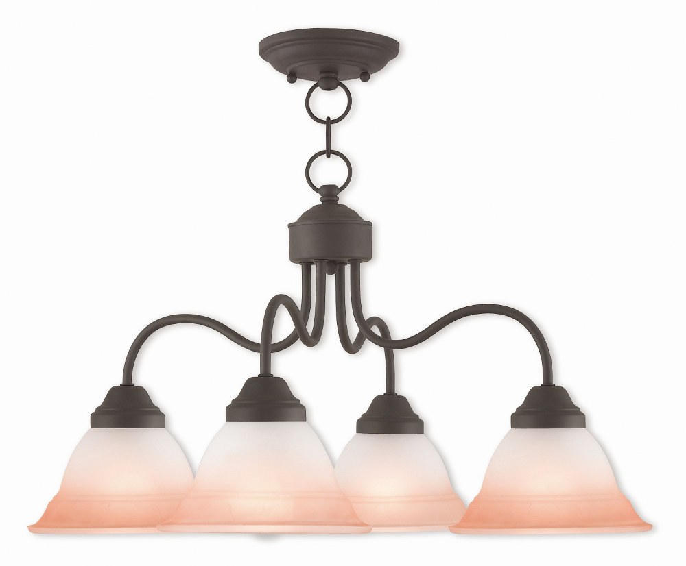 Livex Lighting-40724-07-Wynnewood - Four Light Convertible Dinette Chandelier   Wynnewood - Four Light Convertible Dinette Chandelier